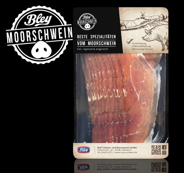 Ammerländer Katenschinken vom Moorschwein geschnitten